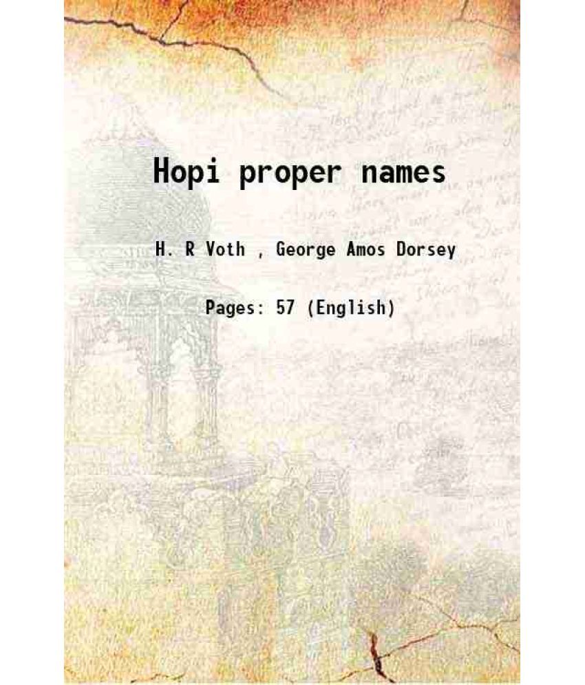     			Hopi proper names 1905 [Hardcover]