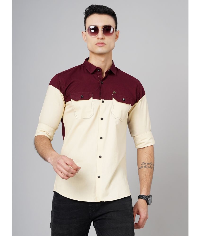     			K-LARA - Maroon Cotton Blend Slim Fit Men's Casual Shirt ( Pack of 1 )