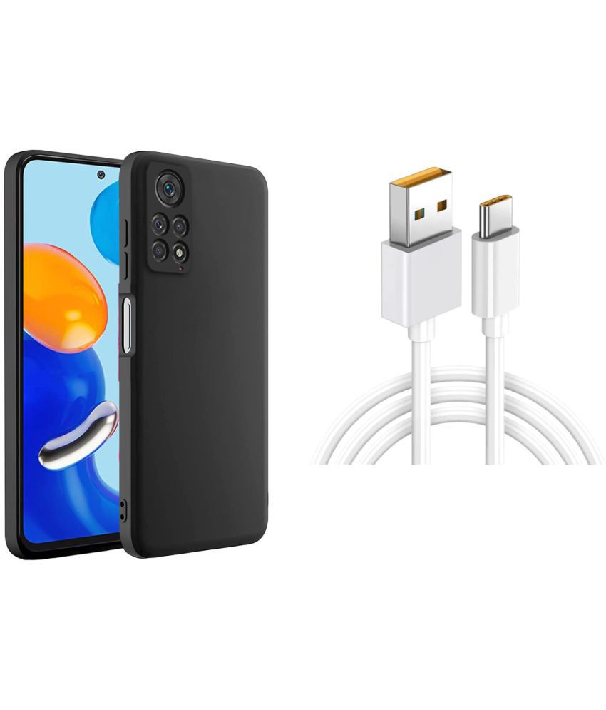     			Kosher Traders - Black Silicon Plain Cases Compatible For Xiaomi Redmi Note 11 Pro Max ( Pack of 1 )