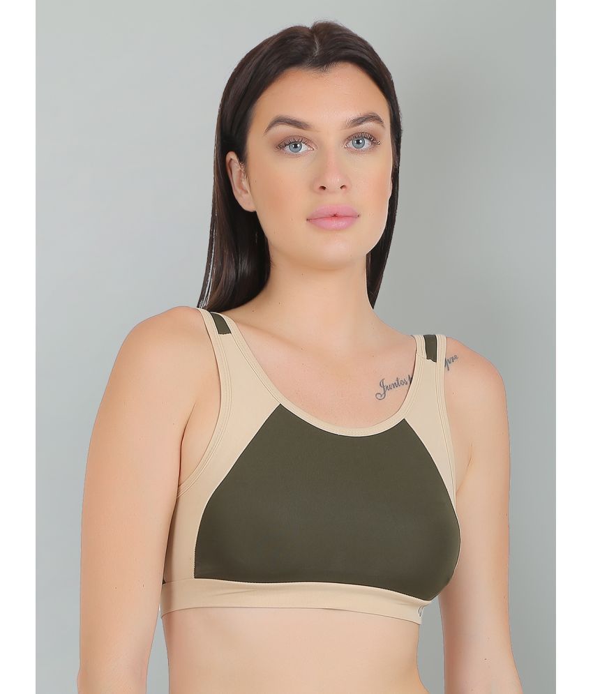     			N-Gal Polyester Non Padded Women's T-Shirt Bra ( Green )