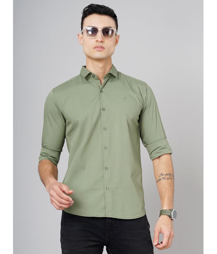     			Paul Street - Green Cotton Blend Slim Fit Men's Casual Shirt ( Pack of 1 )
