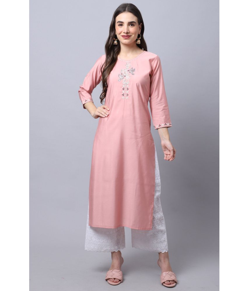     			Rajnandini - Peach Polyester Women's A-line Kurti ( Pack of 1 )