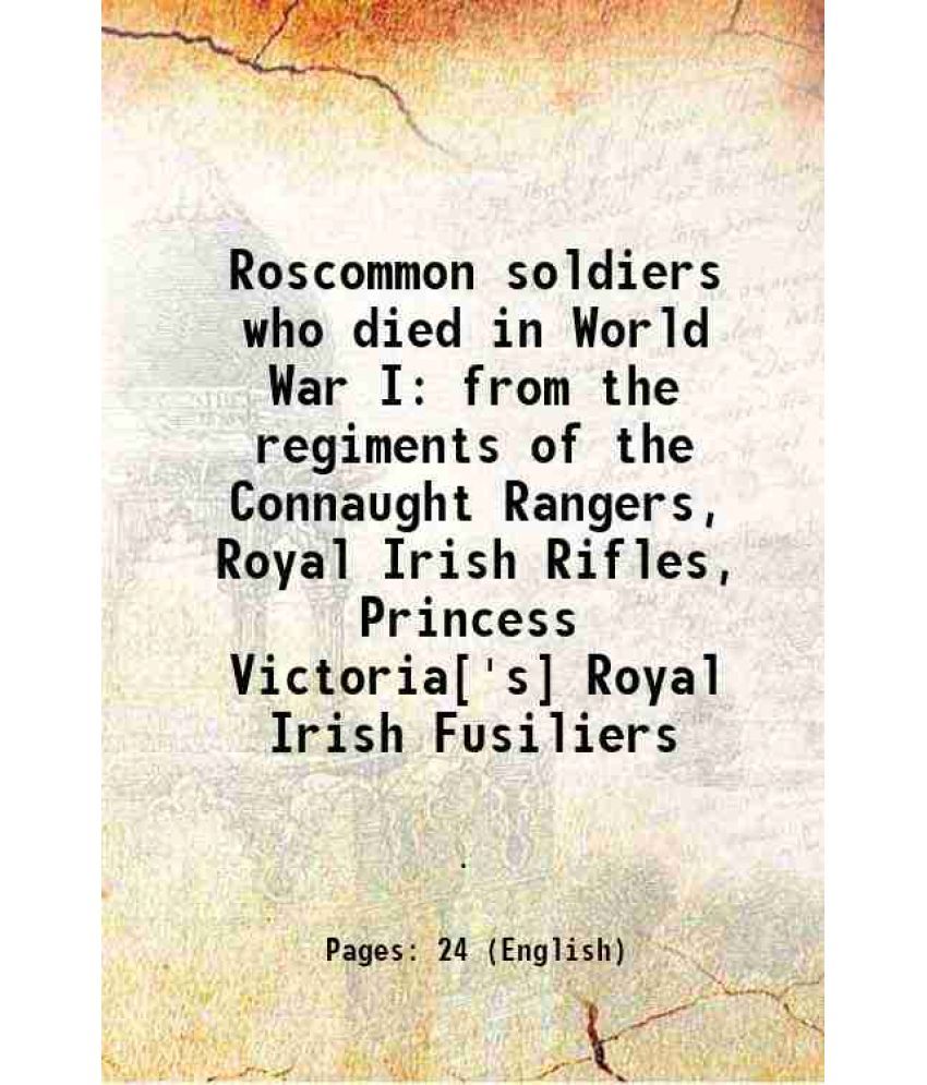     			Roscommon soldiers who died in World War I [Hardcover]