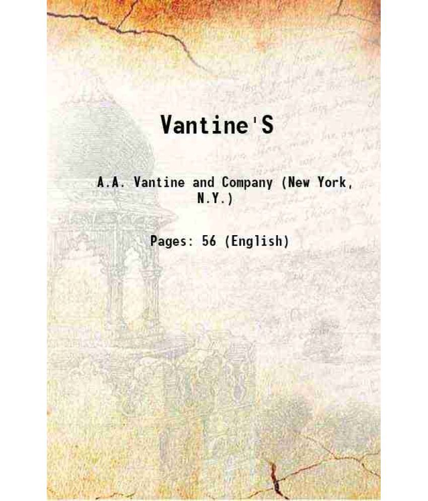     			Vantine'S 1915 [Hardcover]