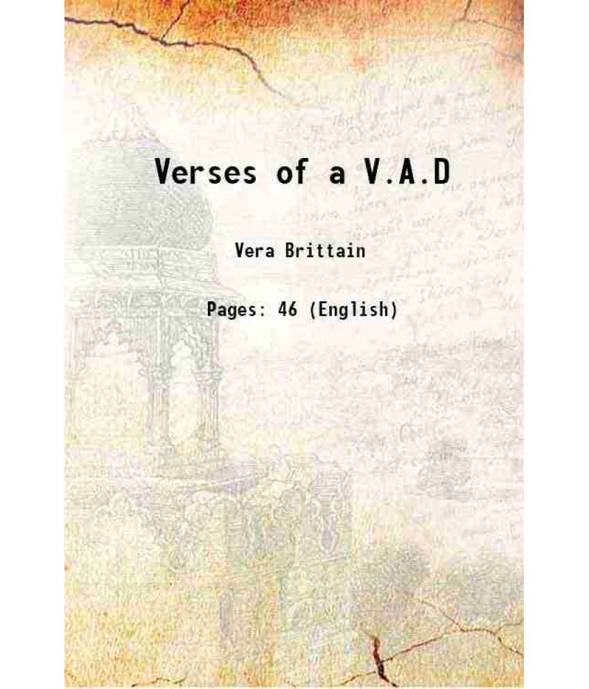     			Verses of a V.A.D. 1918 [Hardcover]