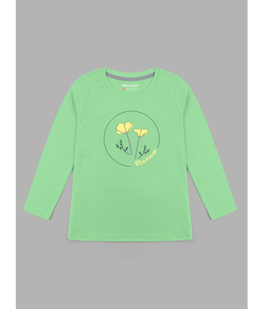     			HELLCAT - Green Cotton Blend Girls T-Shirt ( Pack of 1 )