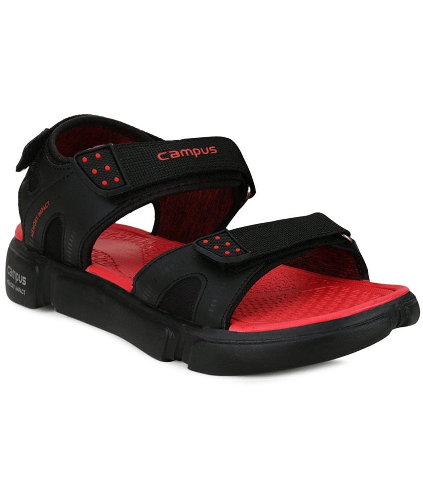     			Campus - Black Men's Floater Sandals