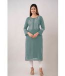 Kapadia - Teal Rayon Women's Straight Kurti ( Pack of 1 )