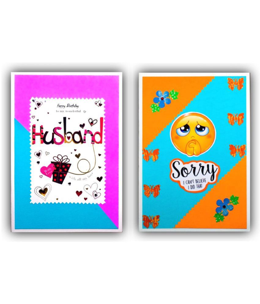     			AanyaCentric Birthday and Sorry Greeting Card For Husband Boyfriend Lover