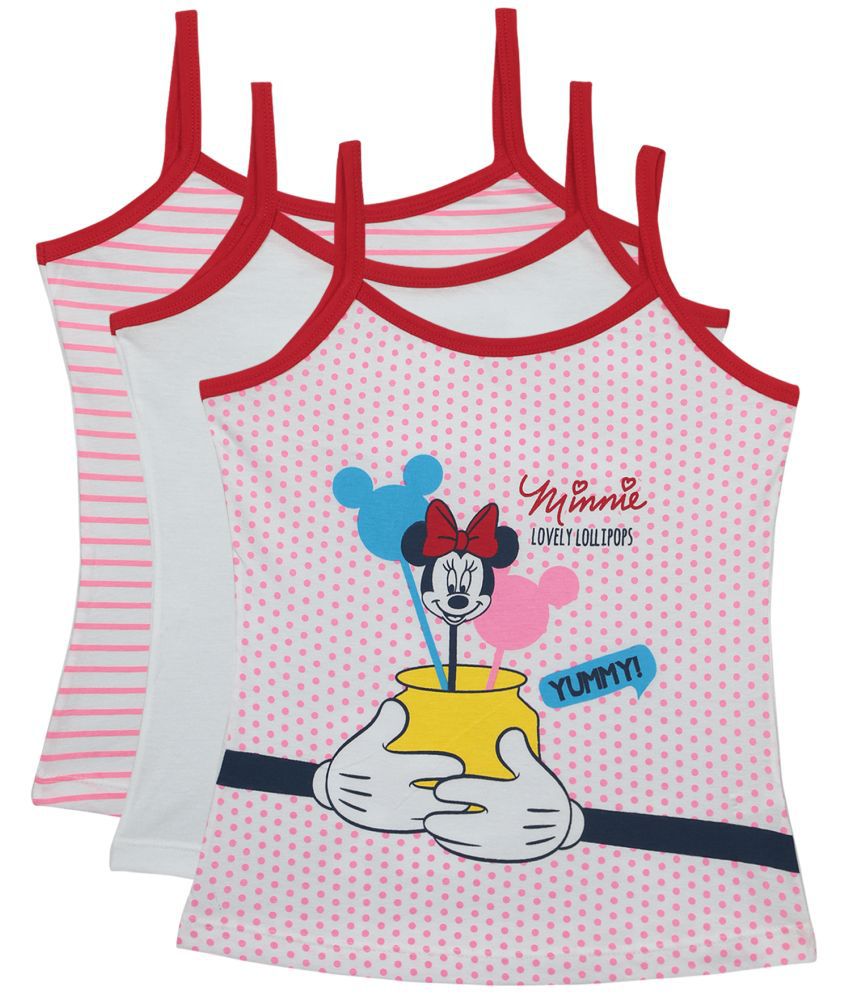     			Bodycare Minnie & Friends Girls Vest Dori Neck Sleeveless Pack Of 3-Assorted
