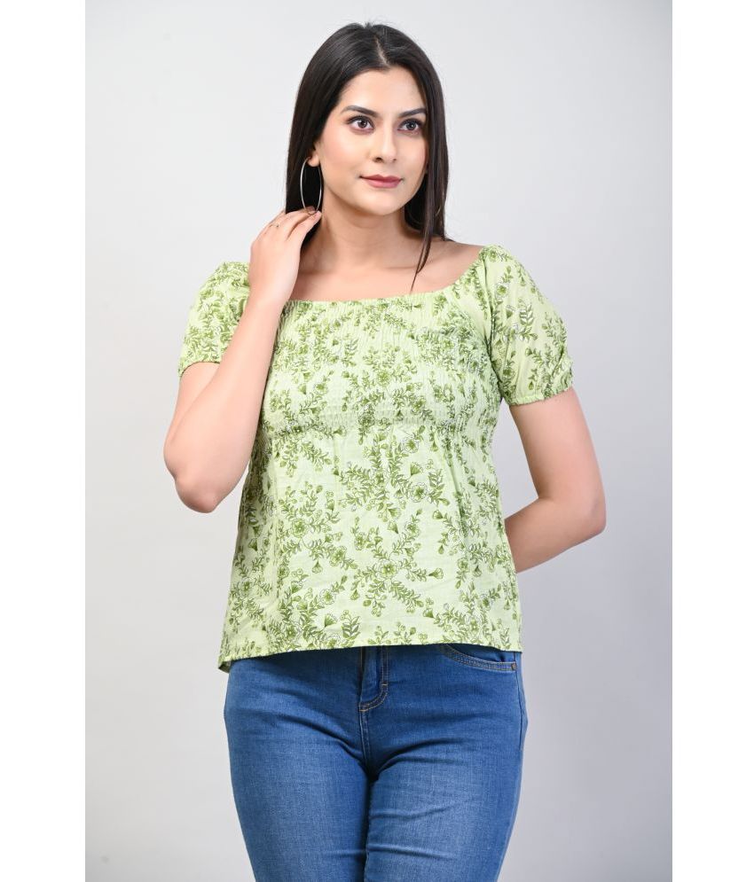     			Frionkandy - Green Cotton Women's Regular Top ( Pack of 1 )