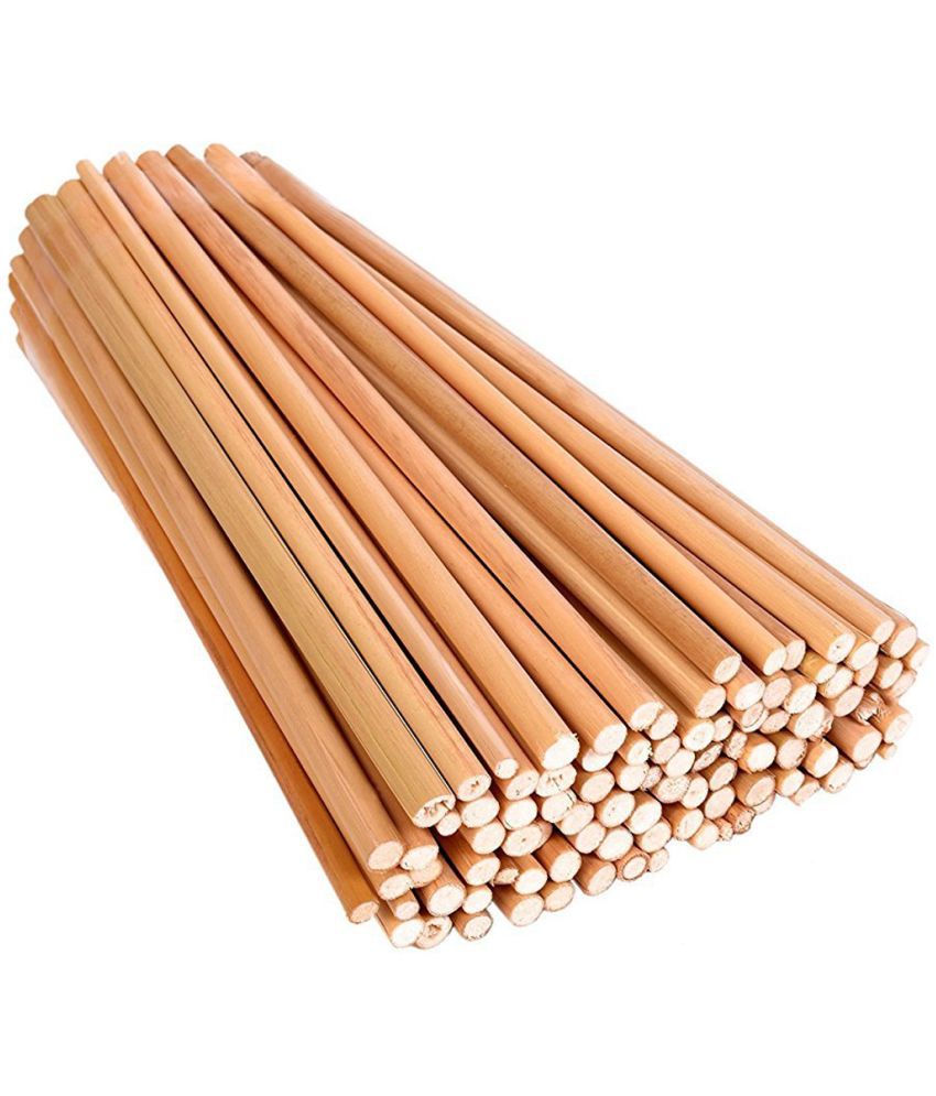     			PRANSUNITA Bamboo Sticks, 100 Pcs , 9 Inch Length Unfinished Round Sticks For Diy Model Building Craft