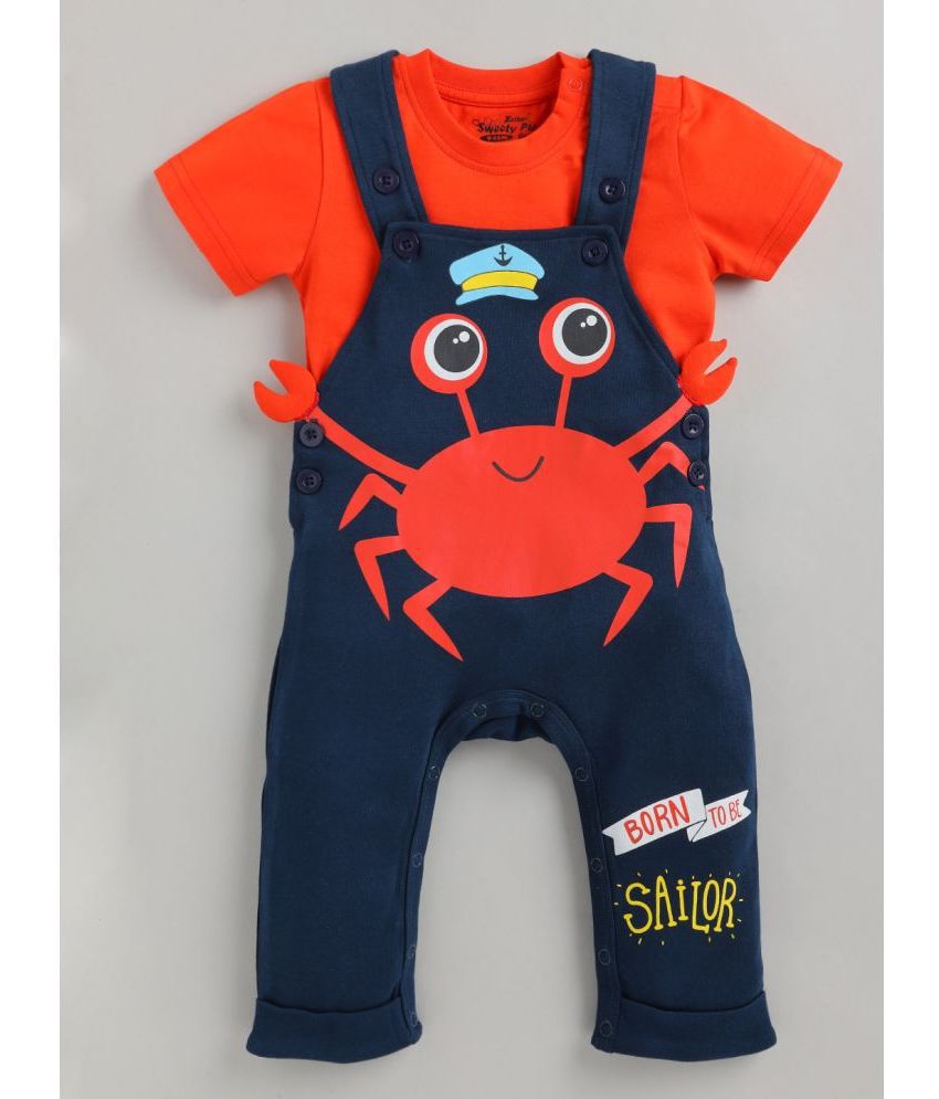     			SWEETIE PIE - Navy Cotton Baby Boy Dungaree Sets ( Pack of 1 )
