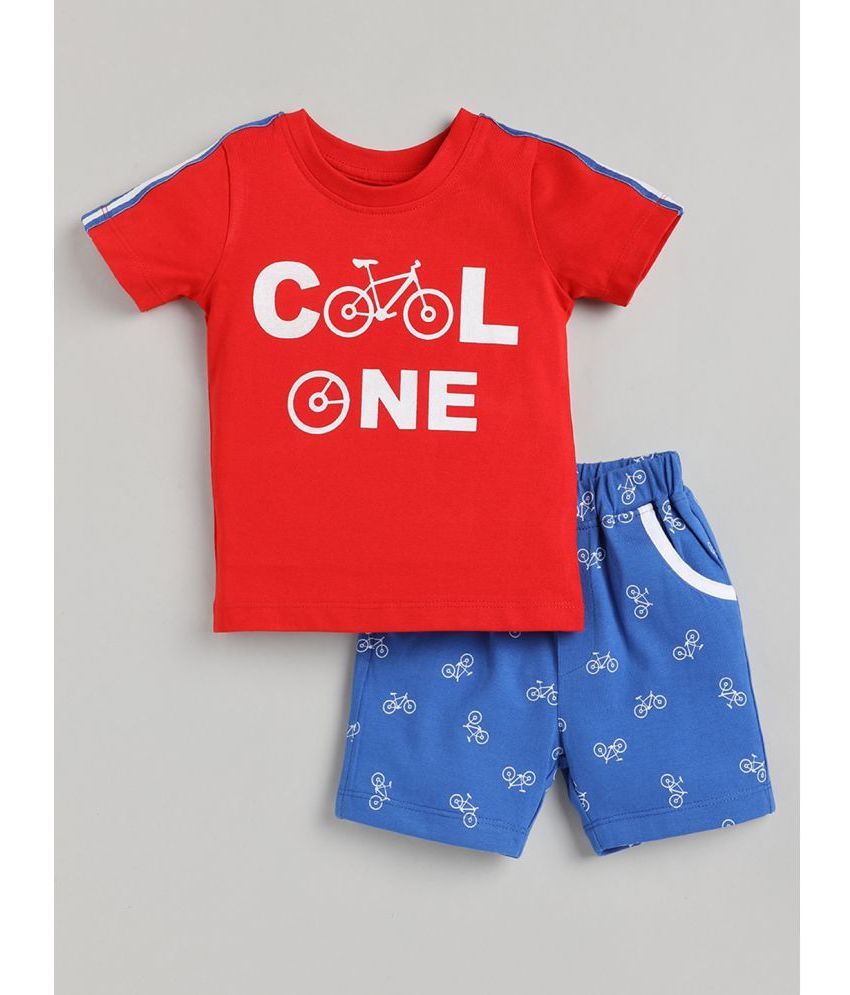     			SWEETIE PIE - Red Cotton Baby Boy T-Shirt & Shorts ( Pack of 1 )