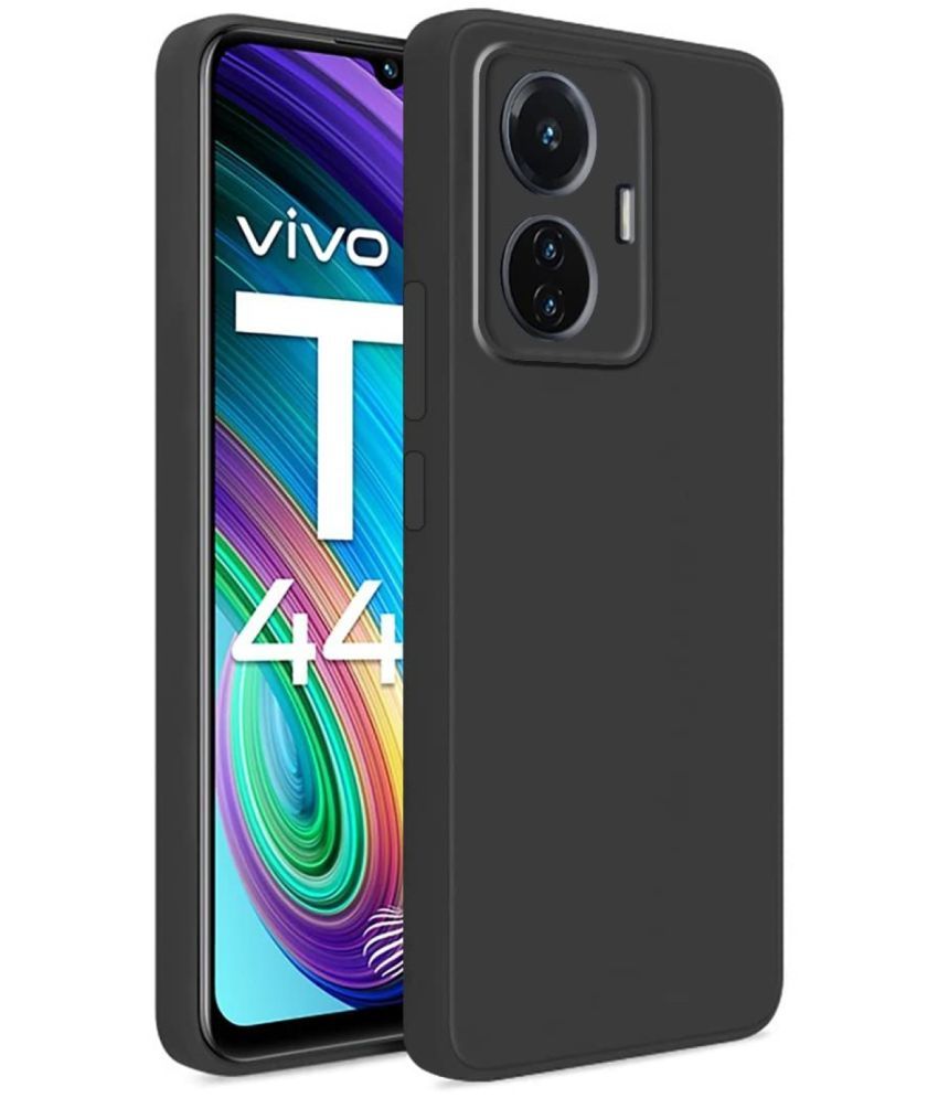     			CASE VA - Black Silicon Plain Cases Compatible For Vivo T1 44W ( Pack of 1 )