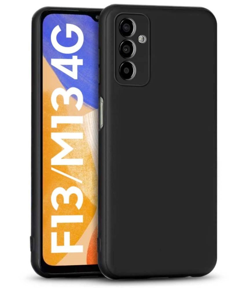     			Case Vault Covers - Black Silicon Plain Cases Compatible For Samgung Galaxy F13 ( Pack of 1 )