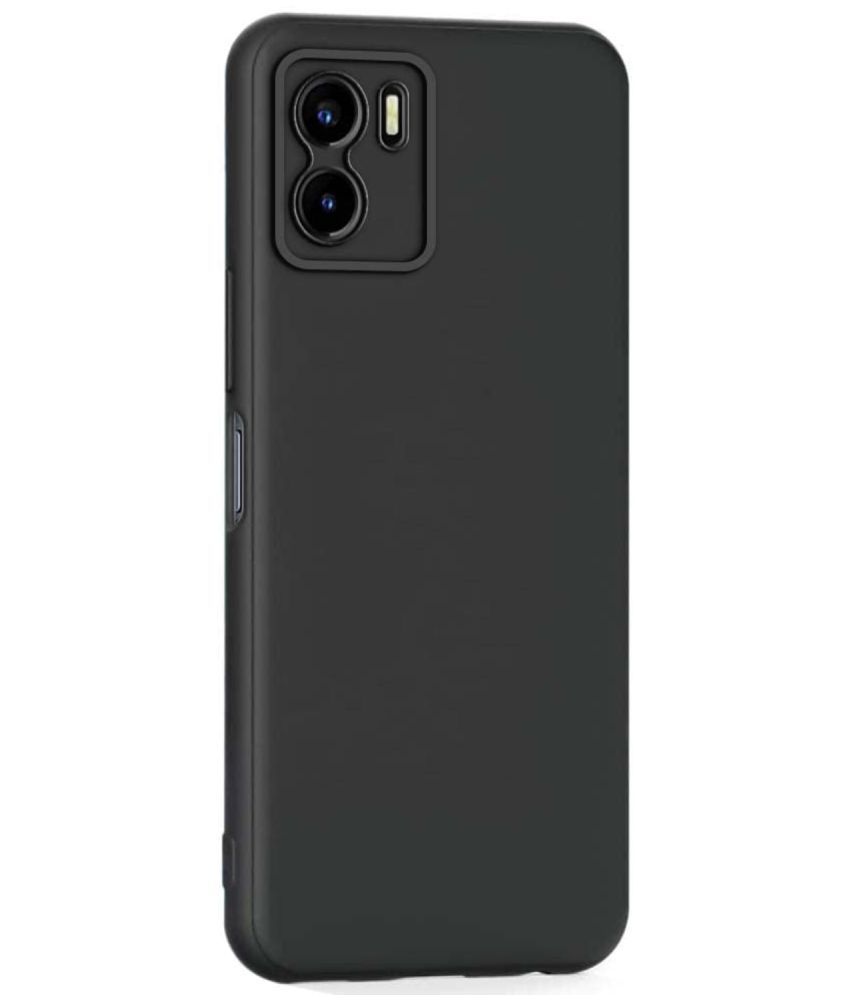    			Case Vault Covers - Black Silicon Plain Cases Compatible For Vivo Y15S ( Pack of 1 )