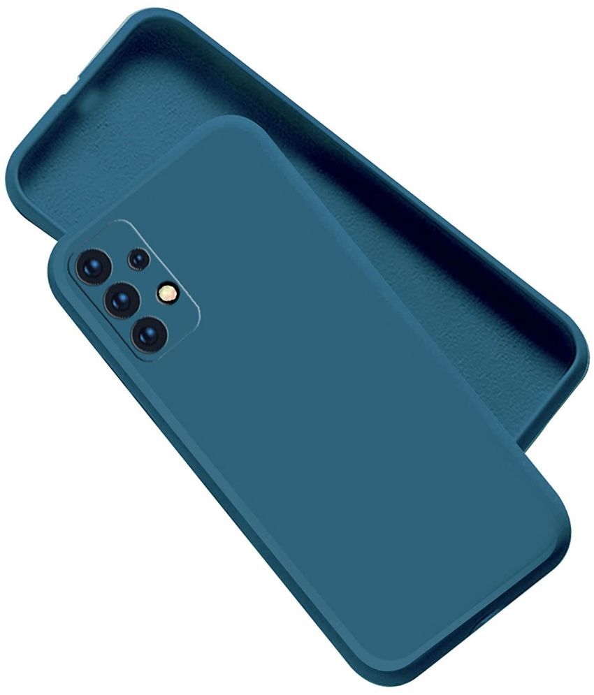     			Case Vault Covers - Blue Silicon Plain Cases Compatible For Samsung A52s 5G ( Pack of 1 )