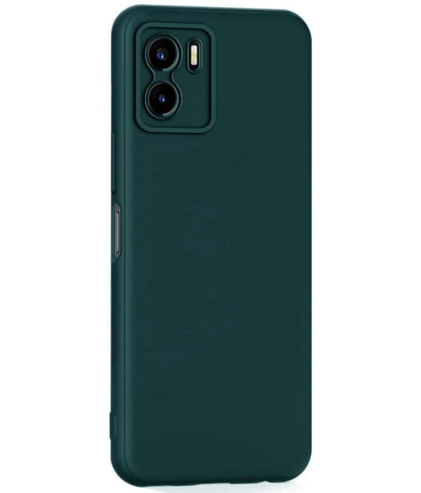     			Case Vault Covers - Green Silicon Plain Cases Compatible For Vivo Y15S ( Pack of 1 )