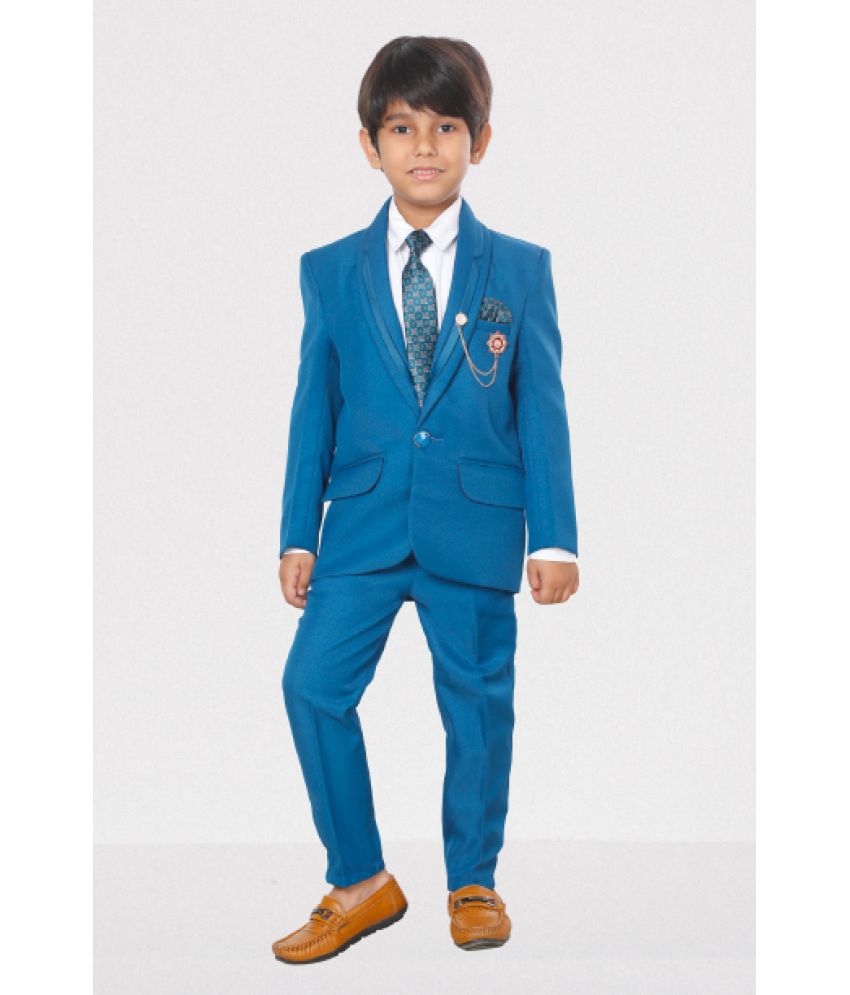     			DKGF Fashion - Turquoise Polyester Boys Suit ( Pack of 1 )