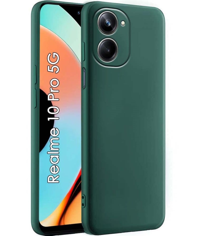     			ZAMN - Green Silicon Plain Cases Compatible For Realme 10 Pro 5G ( Pack of 1 )