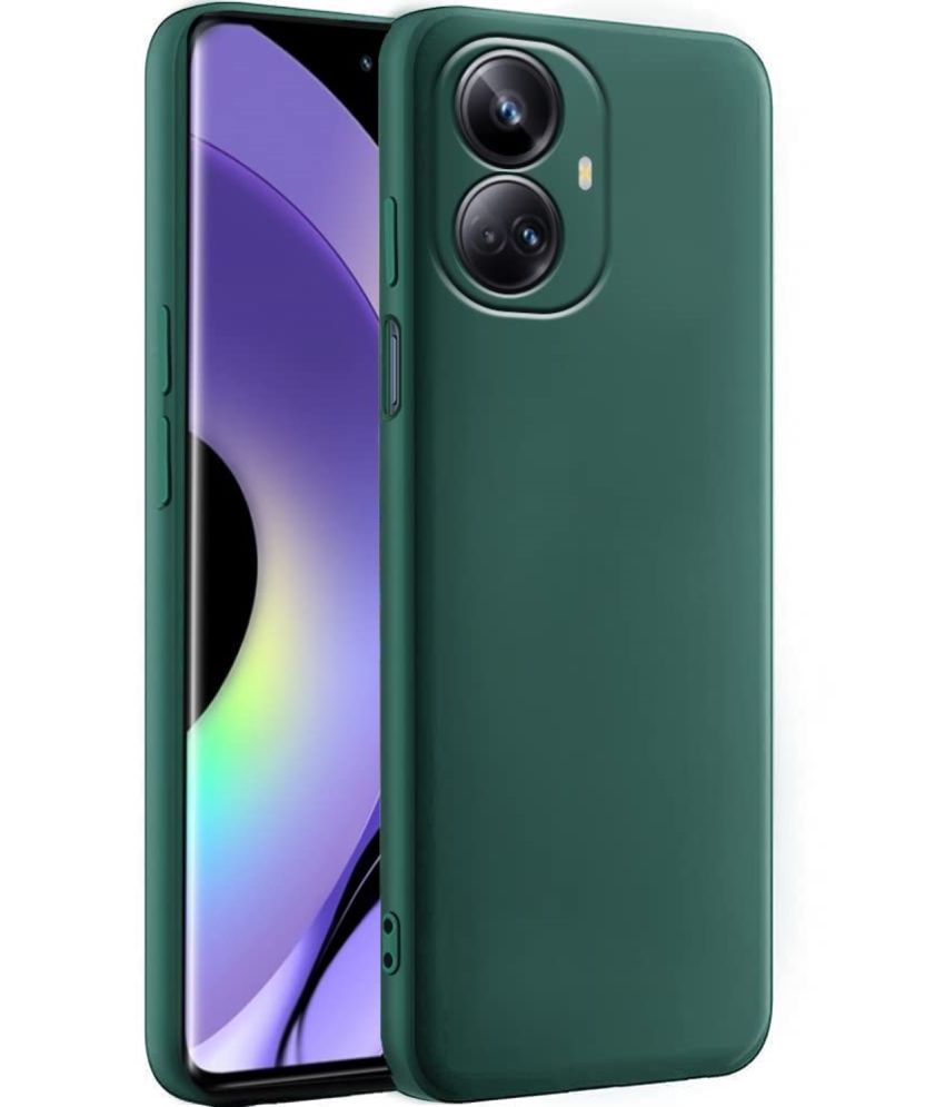     			ZAMN - Green Silicon Plain Cases Compatible For Realme 10 Pro Plus 5G ( Pack of 1 )