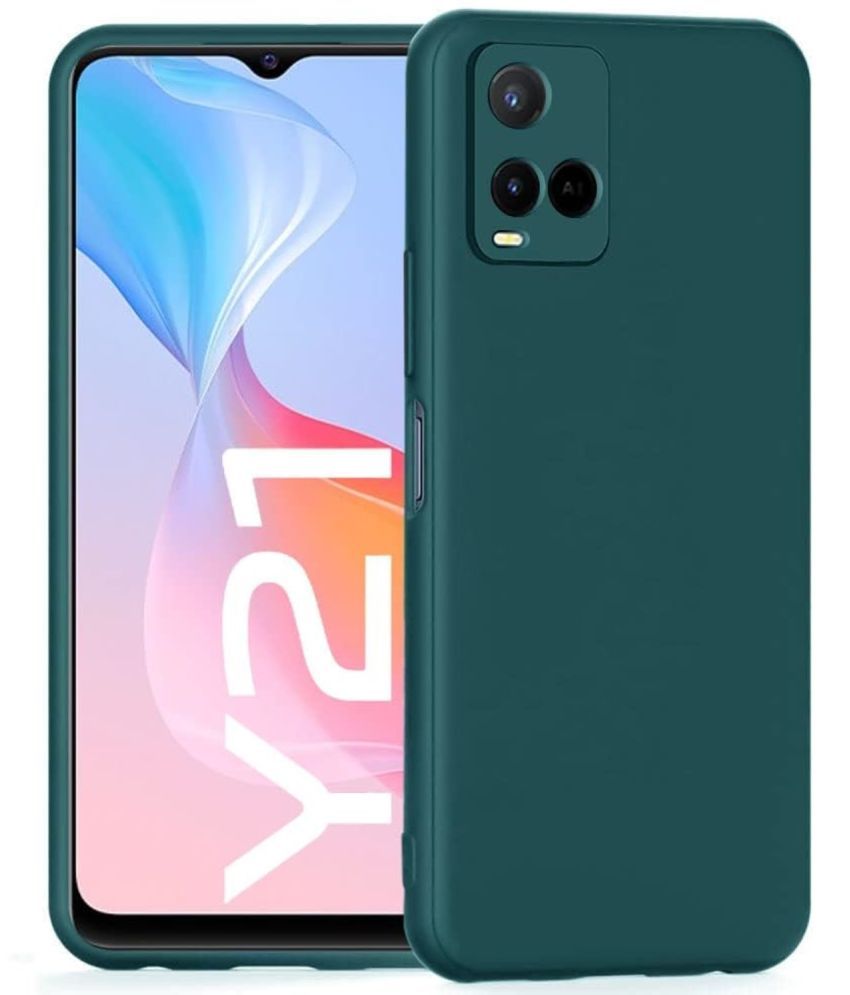     			ZAMN - Green Silicon Plain Cases Compatible For VIVO Y33S ( Pack of 1 )