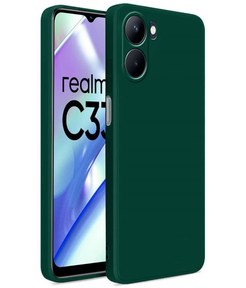     			ZAMN - Green Silicon Plain Cases Compatible For Realme C33 ( Pack of 1 )