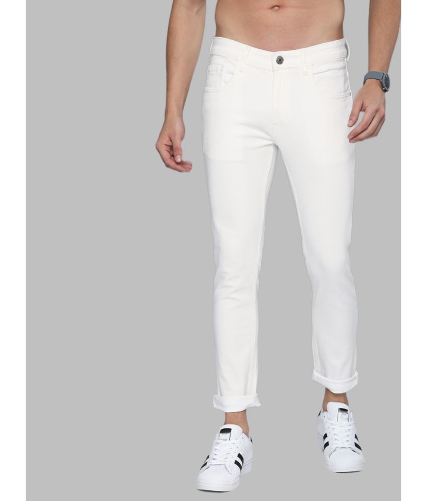     			HALOGEN - White Denim Slim Fit Men's Jeans ( Pack of 1 )