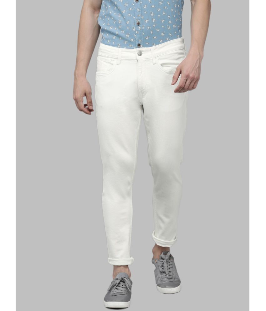     			HALOGEN - White Denim Slim Fit Men's Jeans ( Pack of 1 )