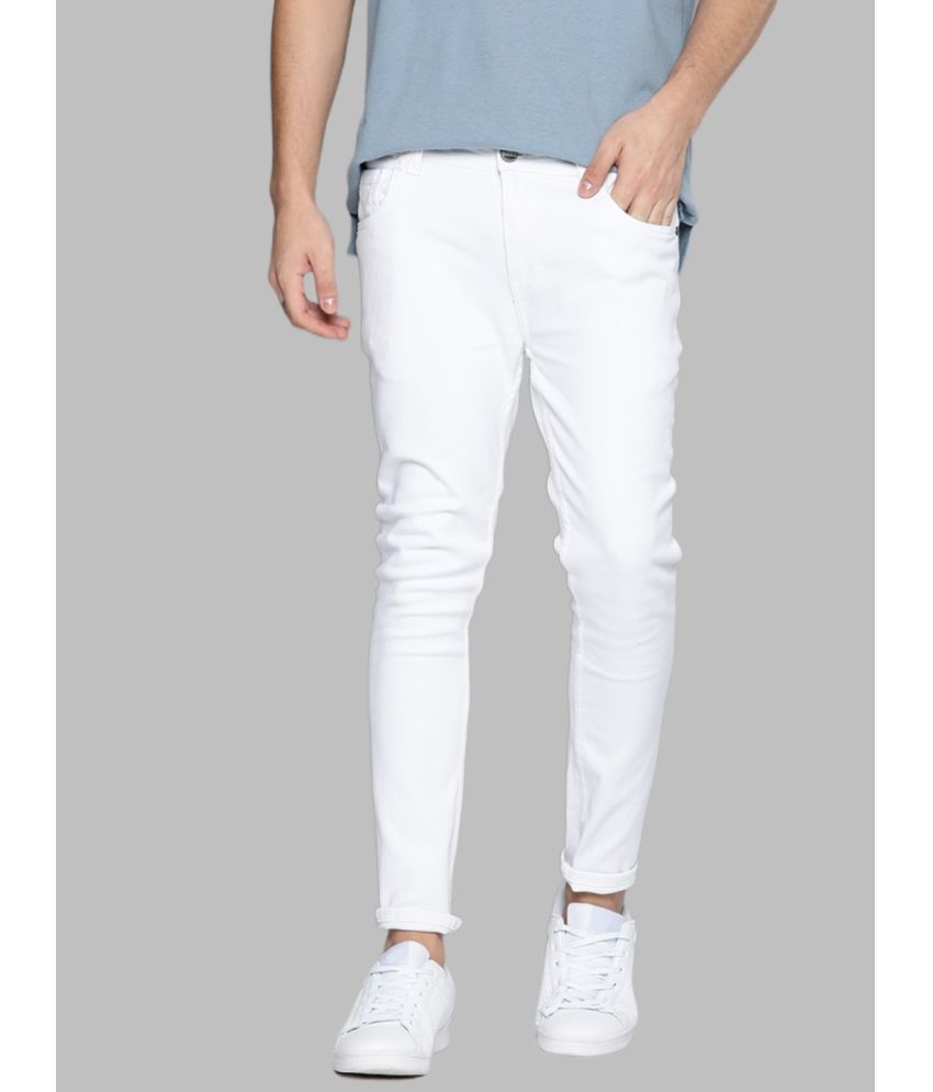     			HALOGEN - White Denim Slim Fit Men's Jeans ( Pack of 1 )