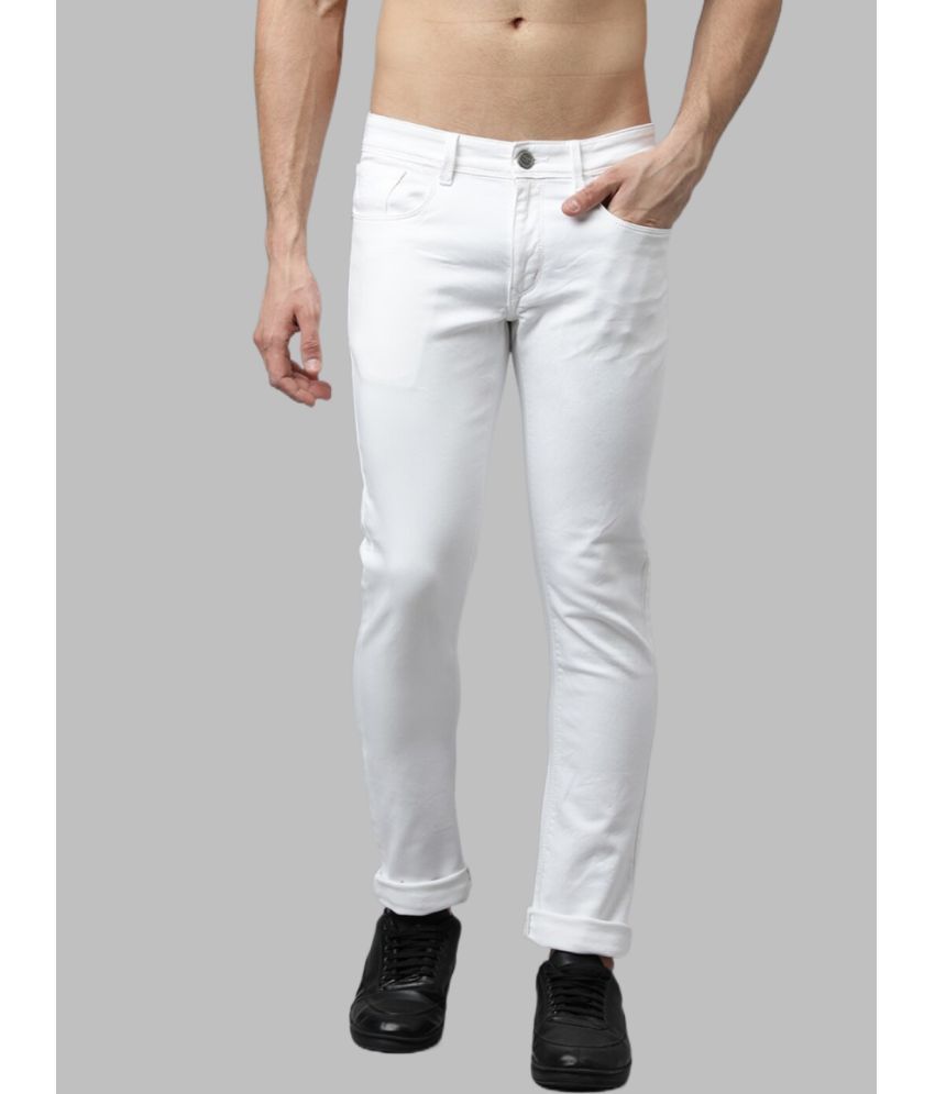     			HALOGEN - White Denim Slim Fit Men's Jeans ( Pack of 1 )