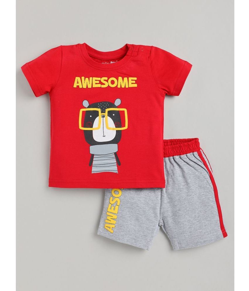     			SWEETIE PIE - Red Cotton Baby Boy Top & Shorts ( Pack of 1 )