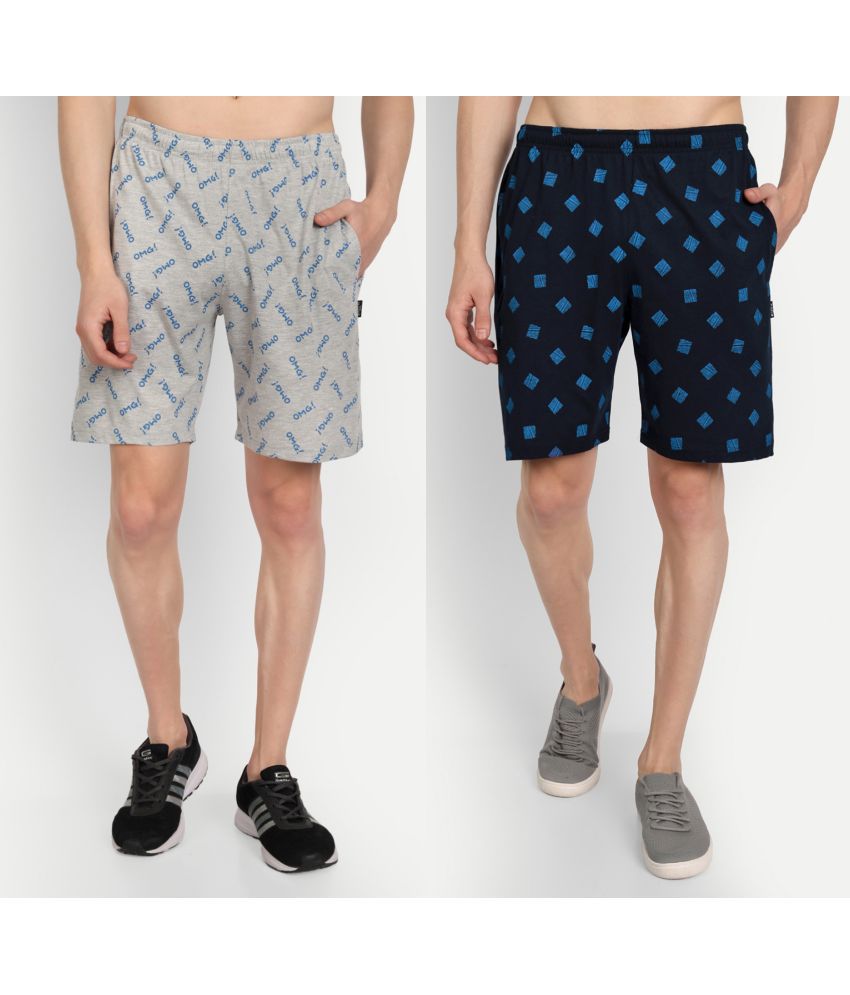     			Zeffit - Multicolor Cotton Blend Men's Shorts ( Pack of 2 )