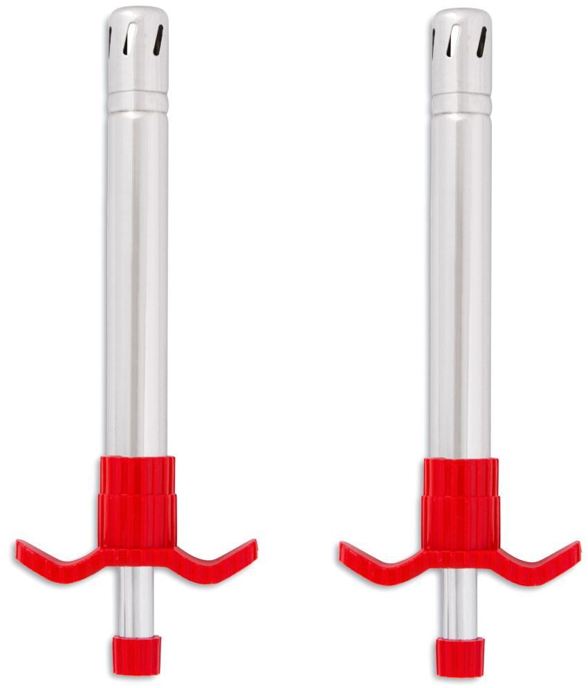     			HomePro Gas Lighter Stainless Steel Red Pack of 2