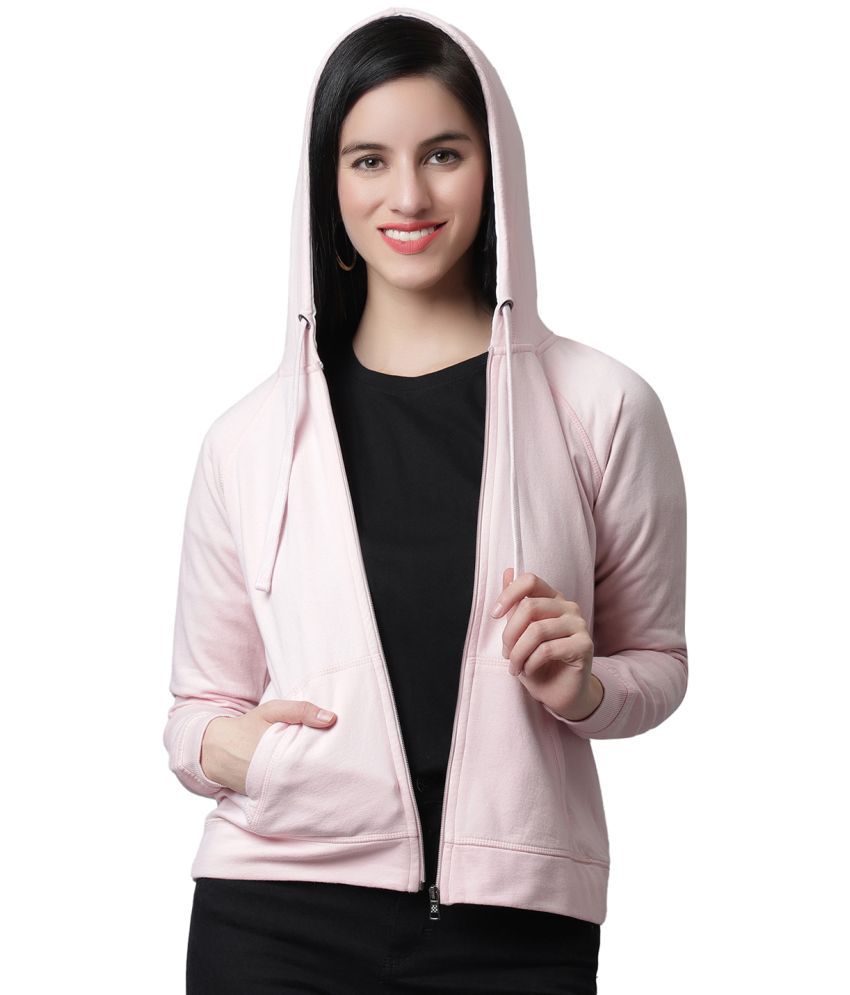     			Rute Cotton - Fleece Pink Hooded Sweatshirt