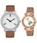 newmen - Brown PU Analog Couple's Watch