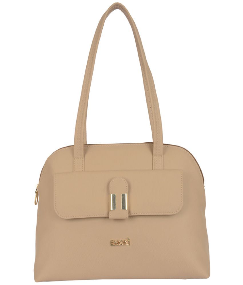     			Enoki - Beige Artificial Leather Shoulder Bag