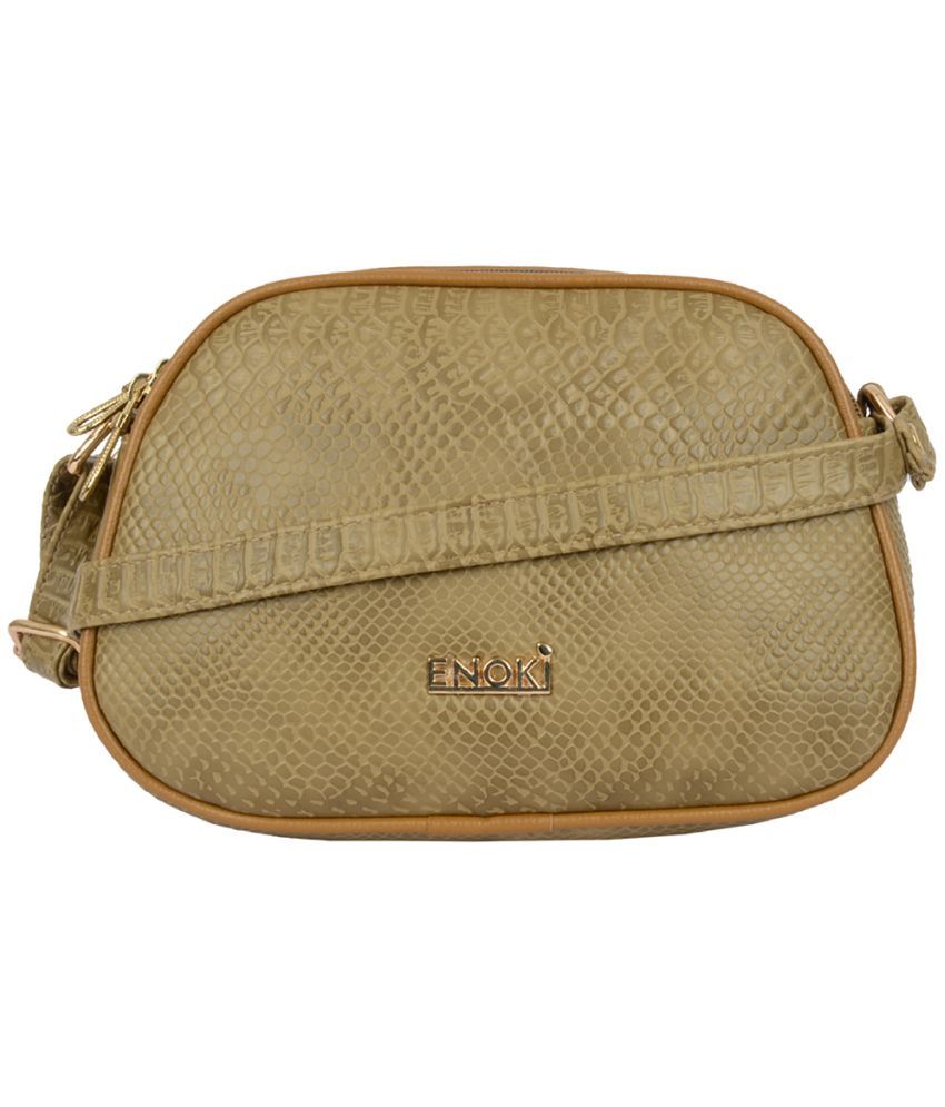     			Enoki - Beige Artificial Leather Shoulder Bag