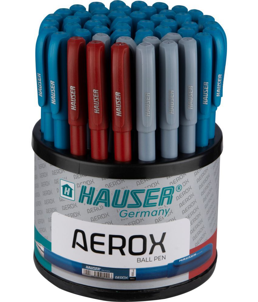     			Hauser Aerox Ball Pen (Pack Of 50, Blue, Black, Red)