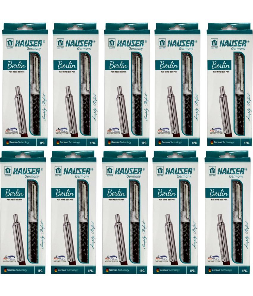     			Hauser Germany 10 Berlin Half Metal Ball Pen Ball Pen (Pack Of 10, Blue)