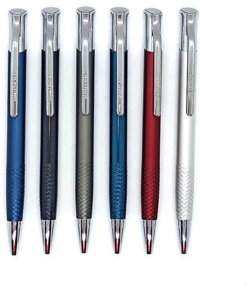    			Hauser Germany Axis Metal Ball Pen Ball Pen (Pack Of 6, Blue)