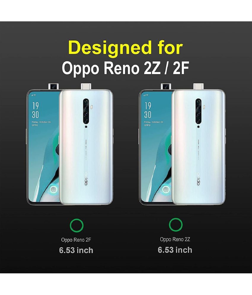     			Oppo - Black Silicon Plain Cases Compatible For Oppo Reno 2Z ( Pack of 1 )