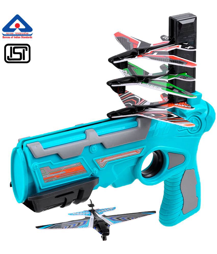     			WISHKEY Airplane Launcher Gun Toy, Cool Catapult Toy Gun With 4 Glider Aircraft Foam Bullets, Trendy Battle Shooting Game For Indoor & Outdoor Sports Activity For Kids