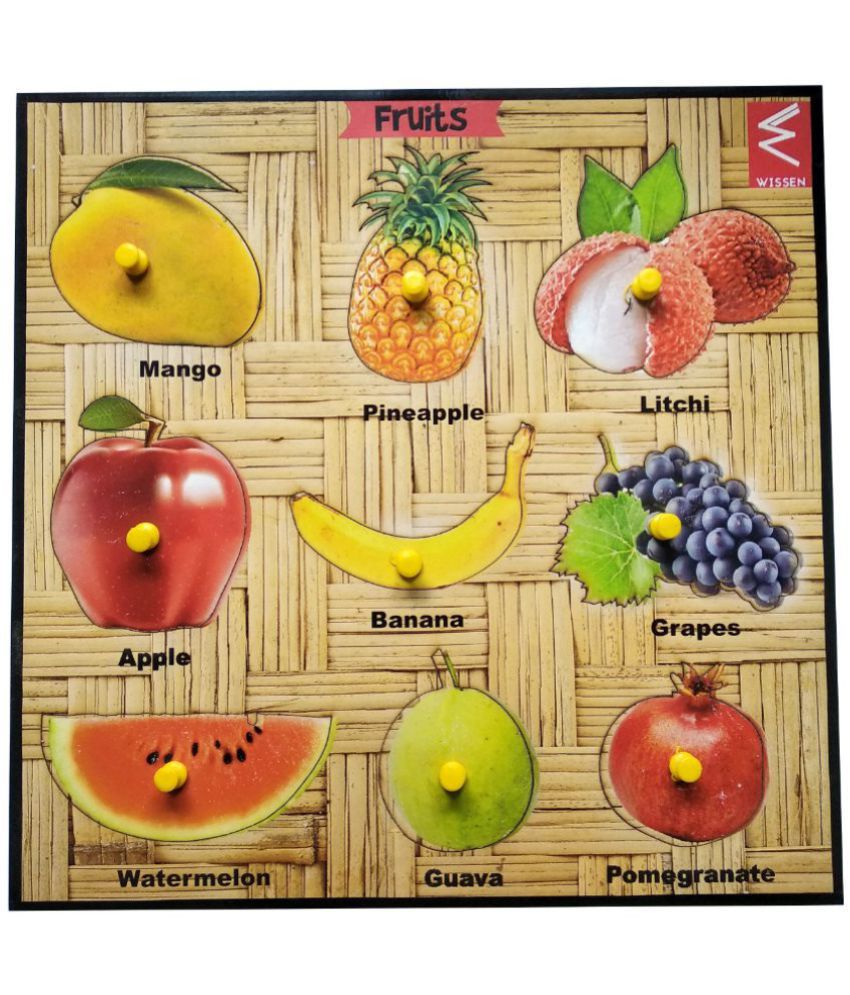     			Wissen Wooden Fruit Puzzle board game for kids 2 years & Above