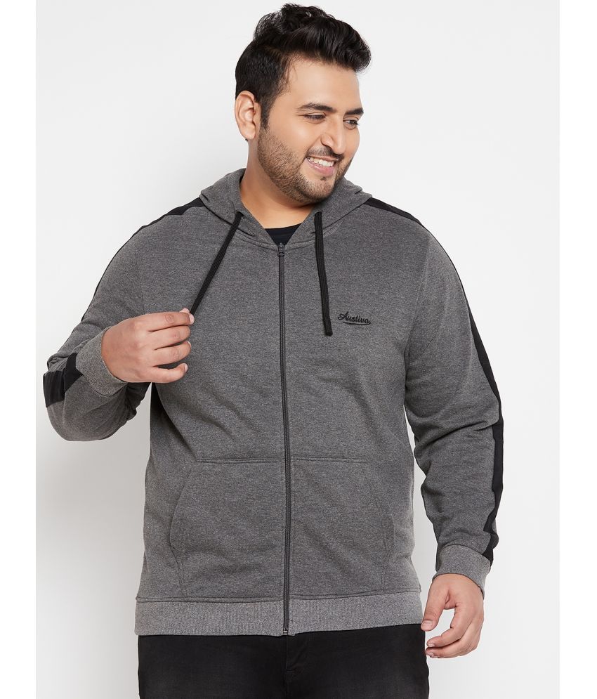     			AUSTIVO - Grey Cotton Blend Regular Fit Men's Sweatshirt ( Pack of 1 )