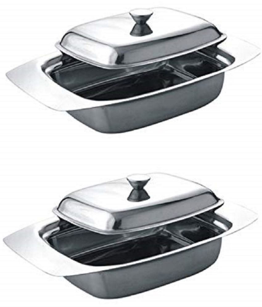     			Dynore - Butter Dish Stainless Steel Casserole Bowl 250 mL ( Set of 2 )