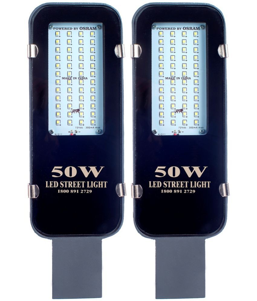     			Keshvas 50W SL1 Glass LED Street Lights Cool Day Light - Pack of 2