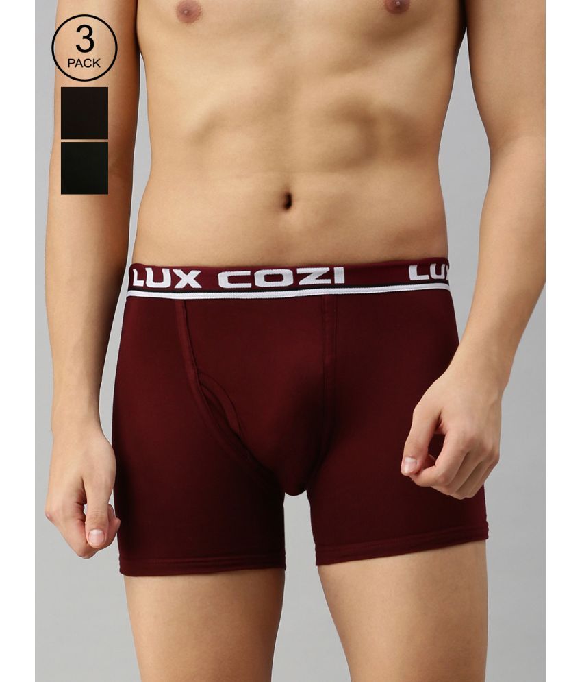     			Pack of 3 Lux Cozi - Multicolor Cotton Blend Men's Trunks