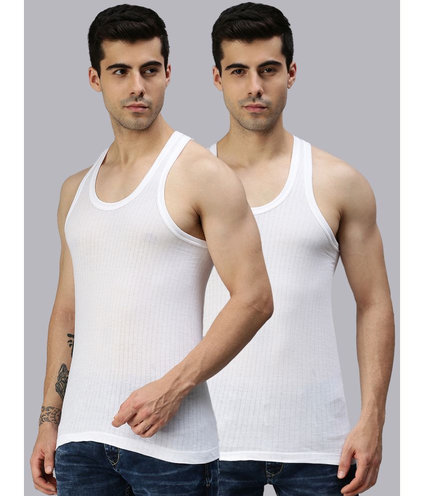     			Pack of 2 Lux Cozi - White Cotton Men's Vest